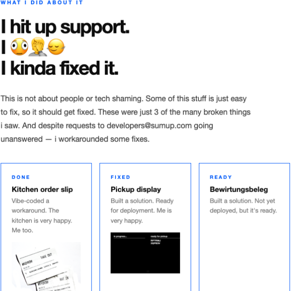 Hello SumUp fix log