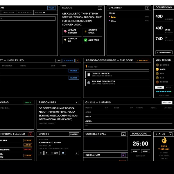 Suite That Shit personal dashboard, a grid of tool tiles