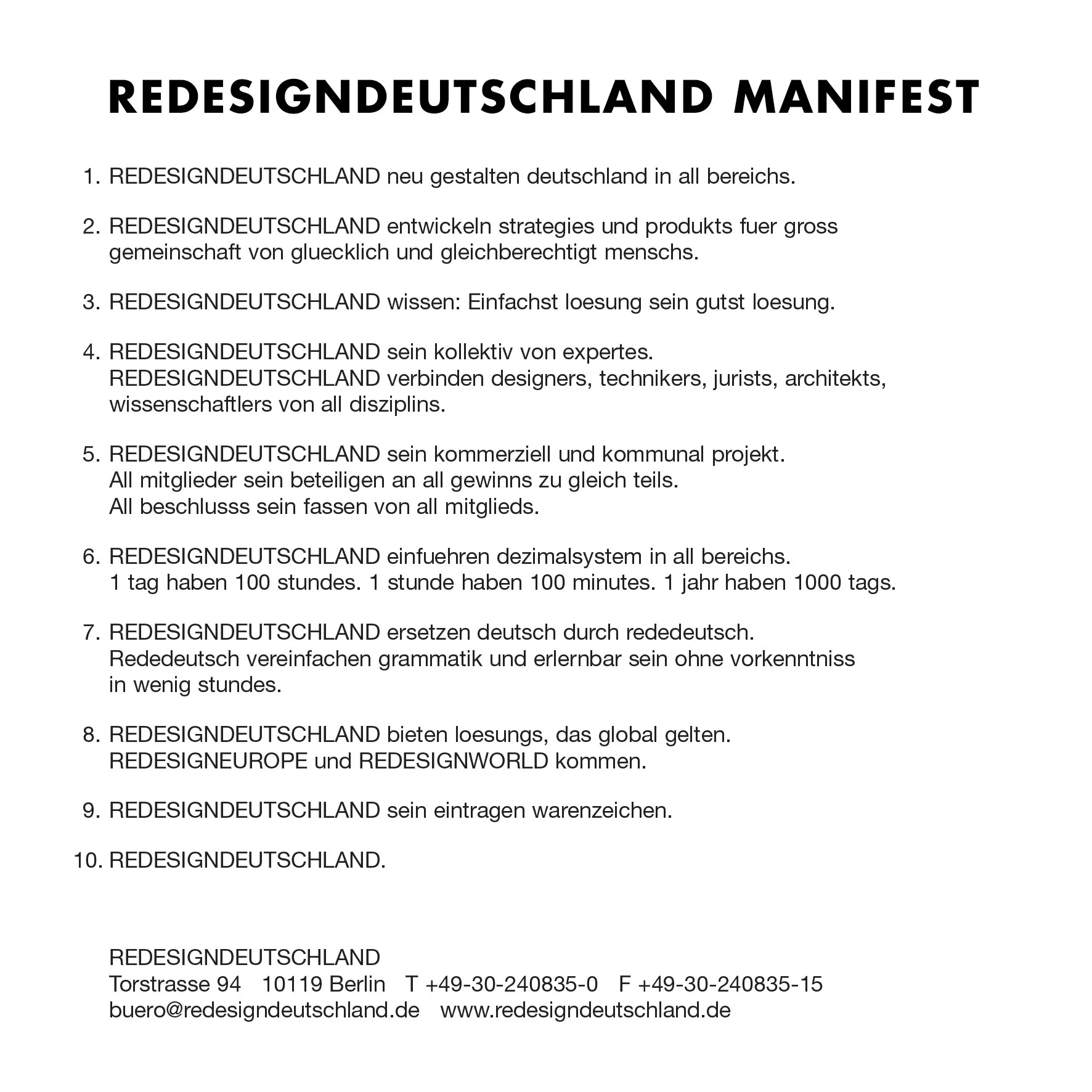 Redesign Deutschland — selected work