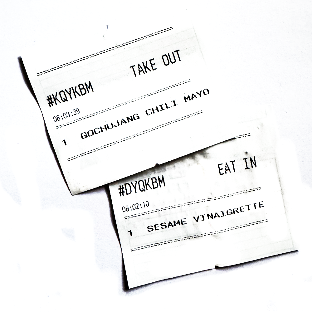 QR order and pay kitchen slip, printed